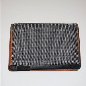 Tumi Card Case Wallet - Silver & Orange